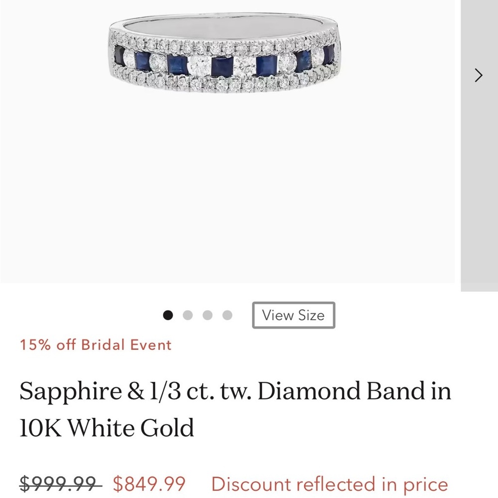 Helzberg Diamonds Sapphire and Diamond Band in White Gold